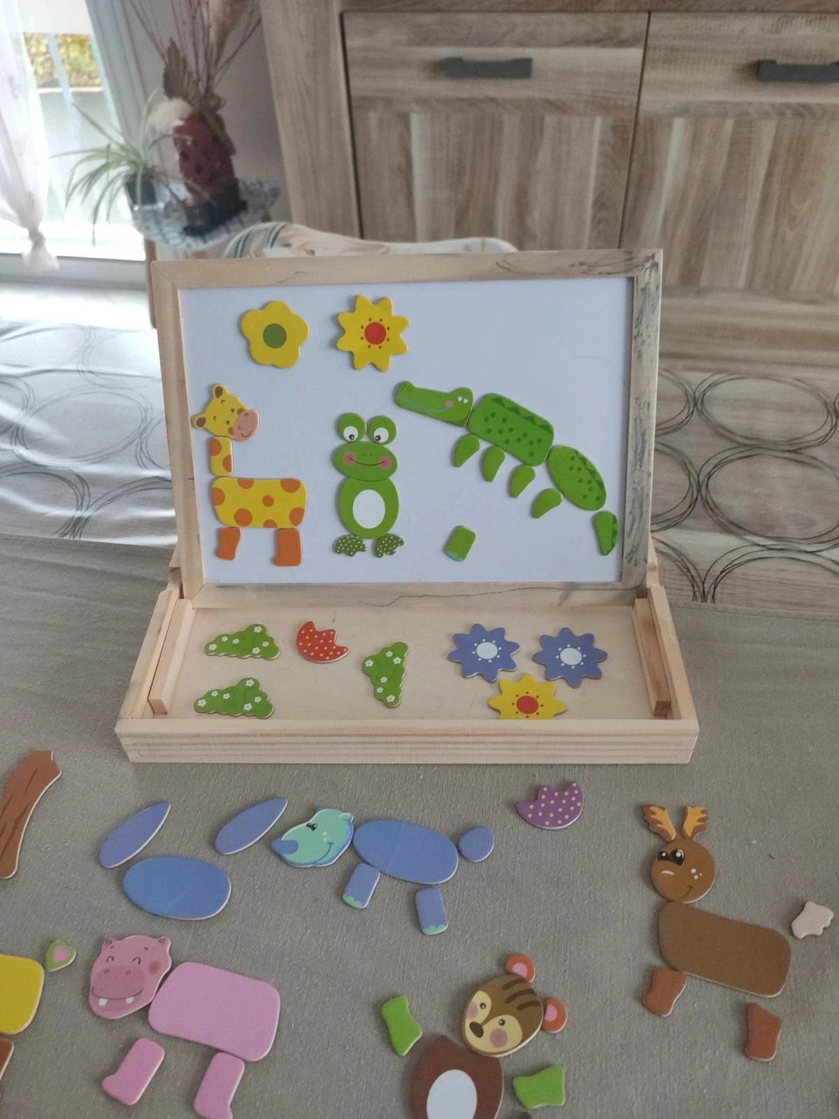 Wooden magnetic board slate and magnet – photo 3